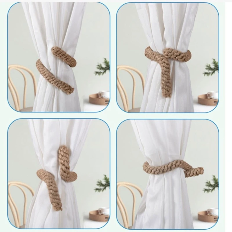 Cotton Wovens Twist Knotted Curtain Tied Straps Buckles Holder Drape Tieback Rope Decorative Lanyard Hanging Tying