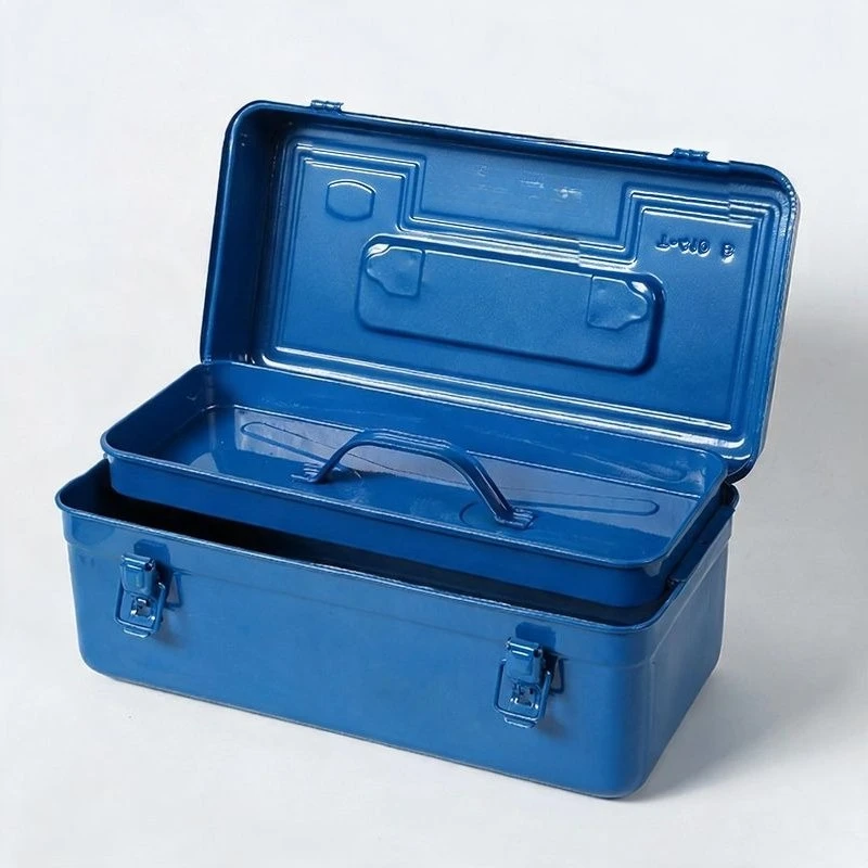 Metal Tool Box, External Galvanized Steel, Portable Camping Storage Box, Multi-layer Household Hardware Storage Box.
