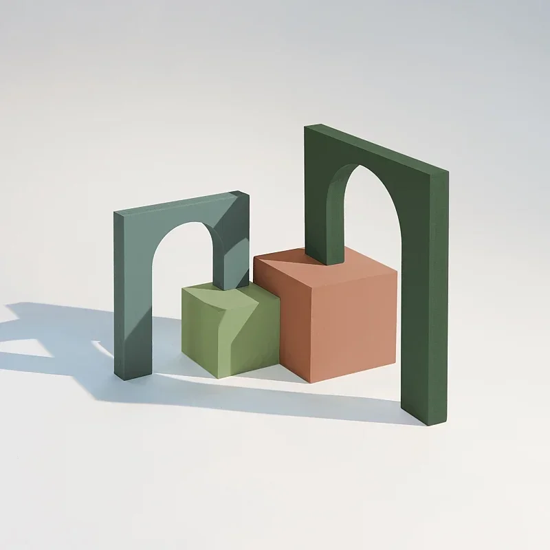 Morandi accesorios de madera para decoración de fotos, accesorios geométricos de fotografía, accesorios de exhibición