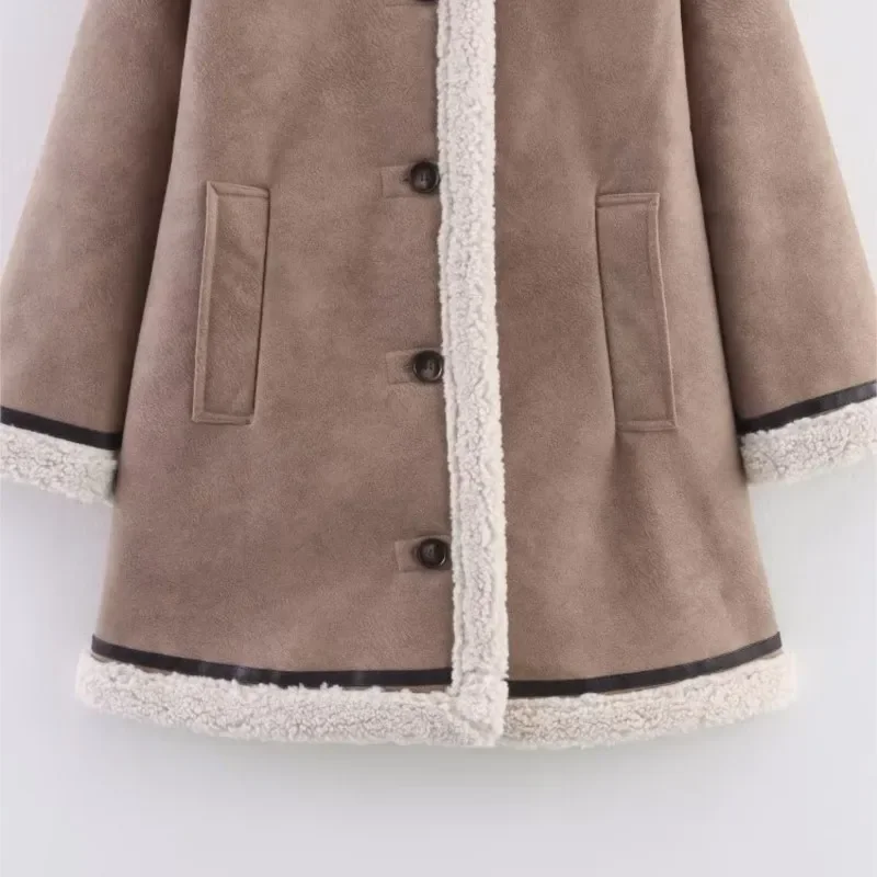 

Integrated Fur And Leather Trench Autumn Winter Soft 2025 Woman Fashion Double Sided Breasted Coat With