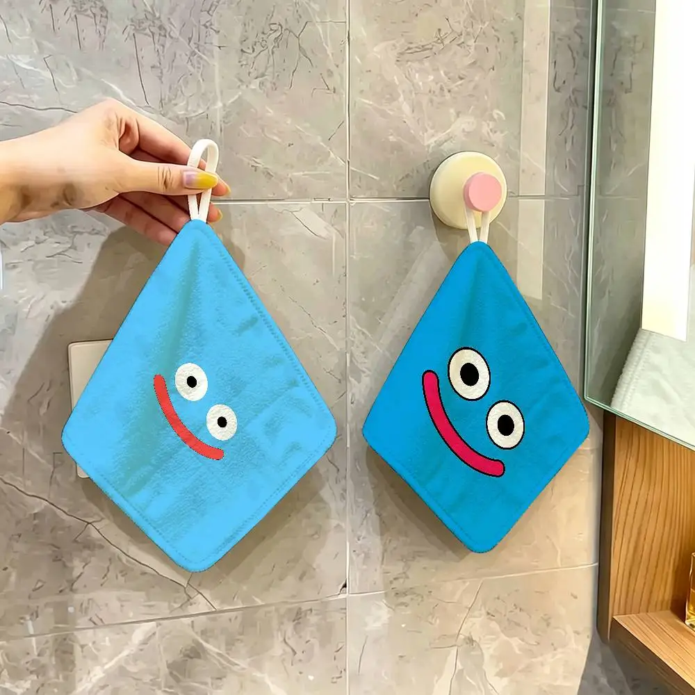 Dragon Quest Rocket Slime Hanging Kitchen Towel, Polyester Cotton Material, Wear Resistant Hand Wiping Towel for Home