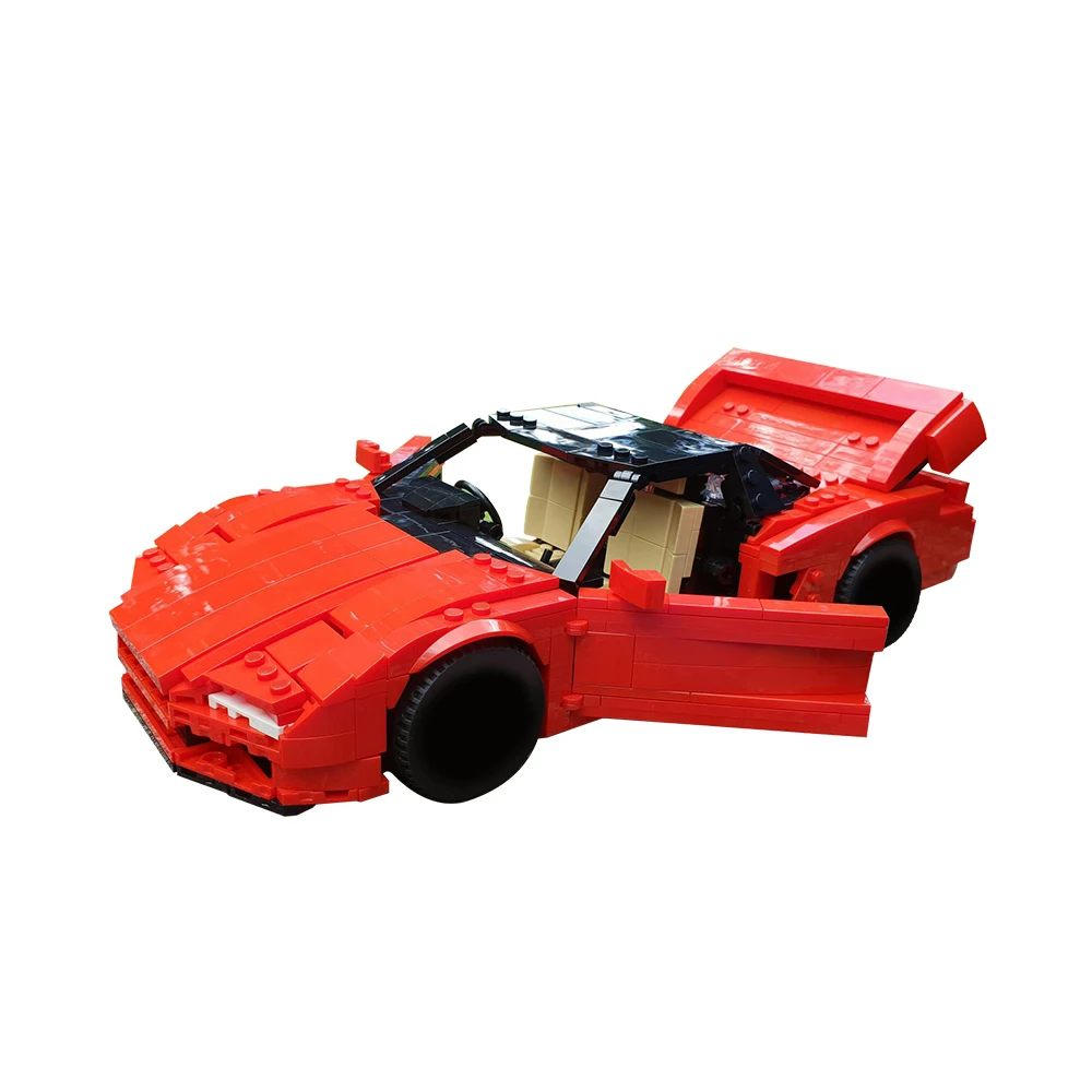 Classics Honda NSX 1990s Red Sports Car Building Blocks Supercar V3 Speed Model Bricks Children Adult Toys Sets Birthday Gift