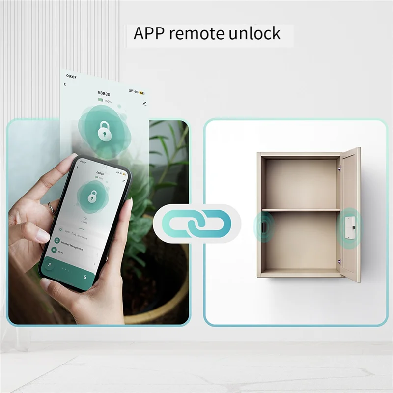 B50B-Bluetooth Tuya Smart Lock For Wood Door And Cabinet Drawer - Keyless IC Card Unlock, Remote Monitoring App Control