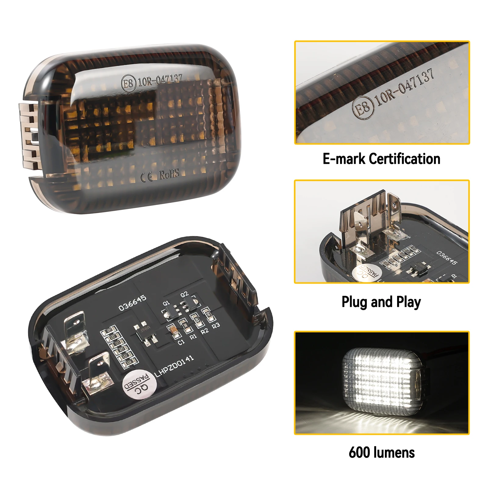 2x Interior Cargo Lights for 2014-2025 Ford Transit 150 250 350 350 HD Van Transit Connect Load Space Area Dome Cabin Courtesy