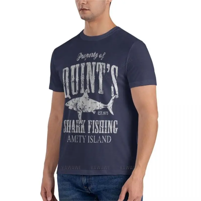 brand tshirt men cotton t-shirt Quints Shark Fishing Amity Island Essential T-Shirt graphic t shirts o-neck t-shirt