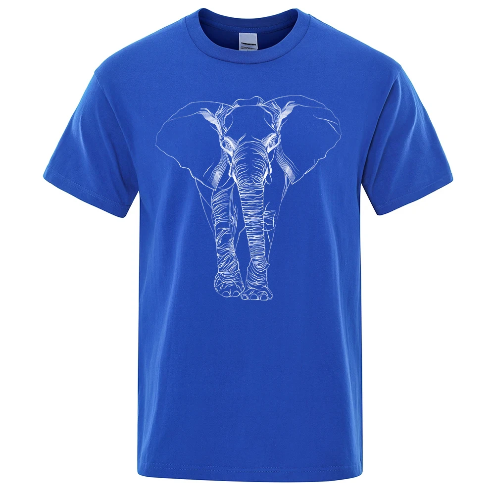 

Summer 100% Cotton Men T-shirts Elephant Dot Shaped Graphic Top Daily Sportswear Oversized O Neck Tees Men Clothing New 2024