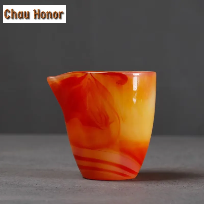 

240ml Boutique Agate Jade Porcelain Fair Cup Handmade Household Heat-resistant Anti-scald Kung Fu Tea Set Divide Tea Accessories