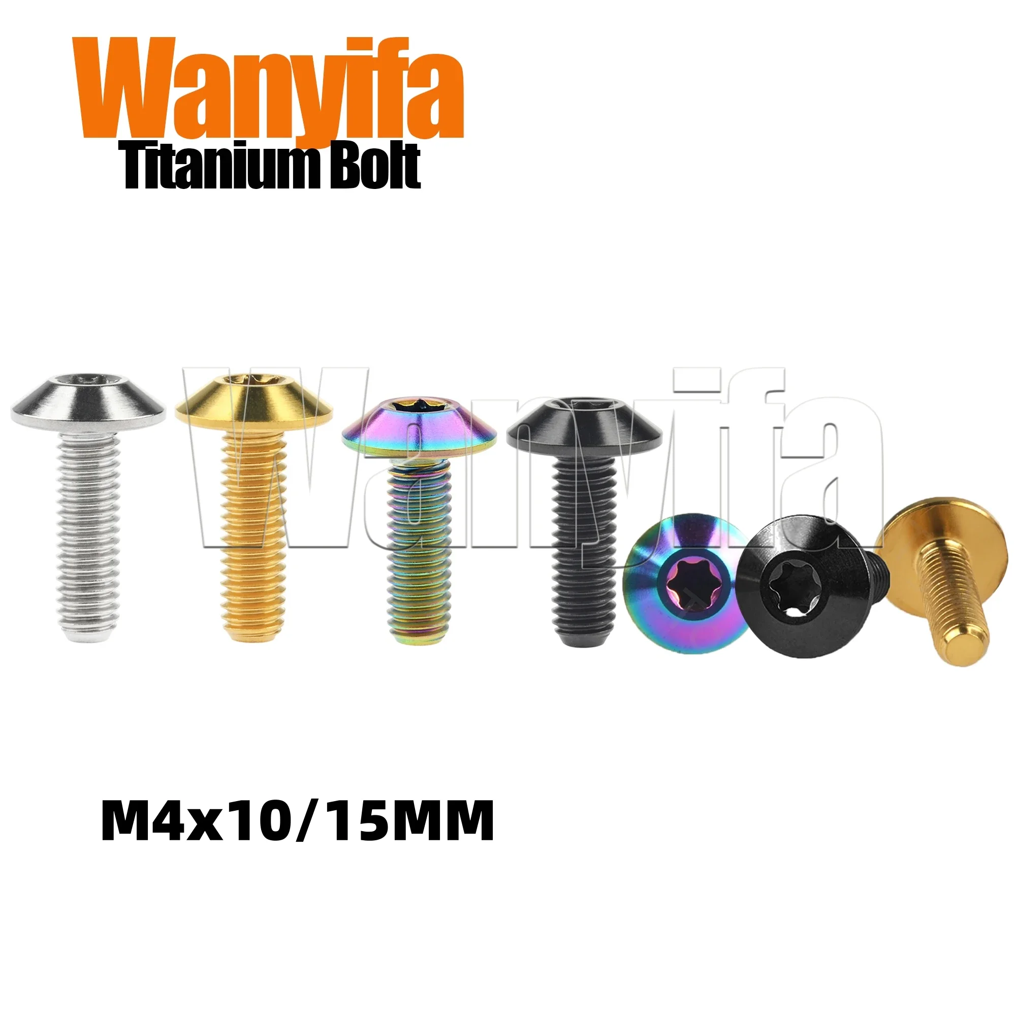 

Wanyifa Titanium Bolt M4x10/15mm Umbrella Head Ti Screws for Bicycle Fix Accessories