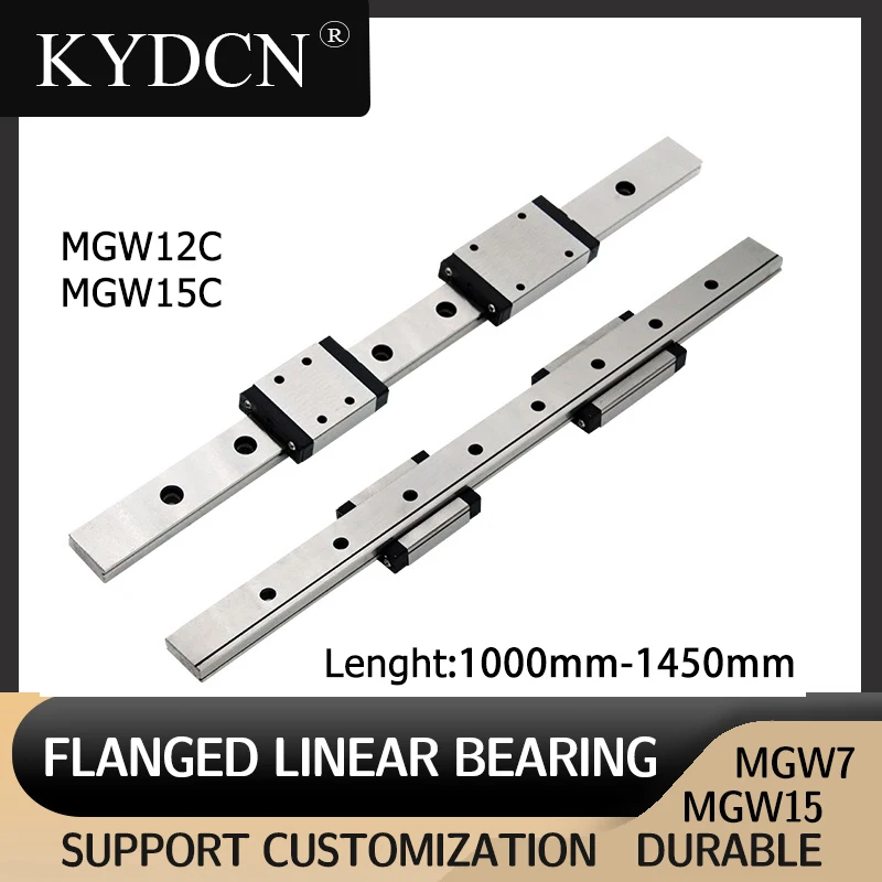 

MGW12 MGW15 L 1000-1450mm Miniature Linear Guide Rail 2PCS MGW Linear Guide+4PCS MGW carriage Block MGW12C MGW15C