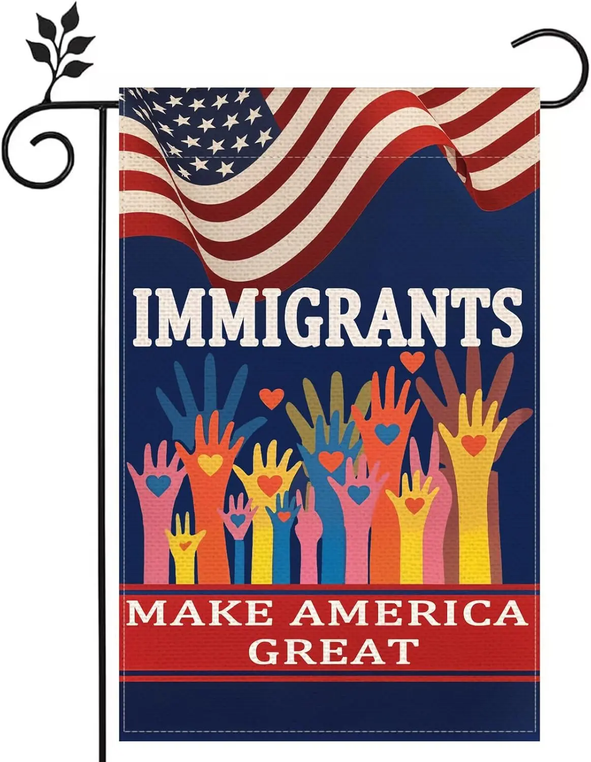 STOP DEPORTATIONS Immigration Makes America Great,Not Criminals,ICE Out Of LA Garden Flag 12x18-inch Double-side Burlap Deco LLG