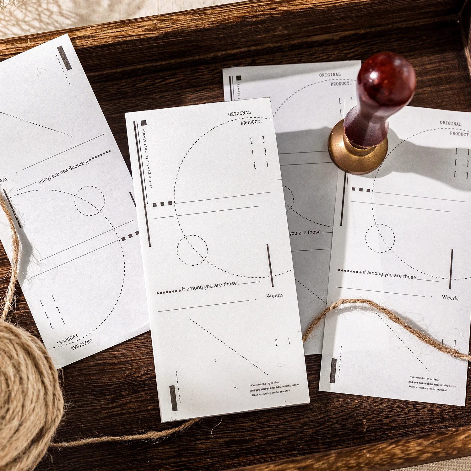 TIANZI 50 Sheets Retro Simple INS Message Notes Material Paper Memo Pad Creative DIY Journal Collage Scrapbook Decor Stationery