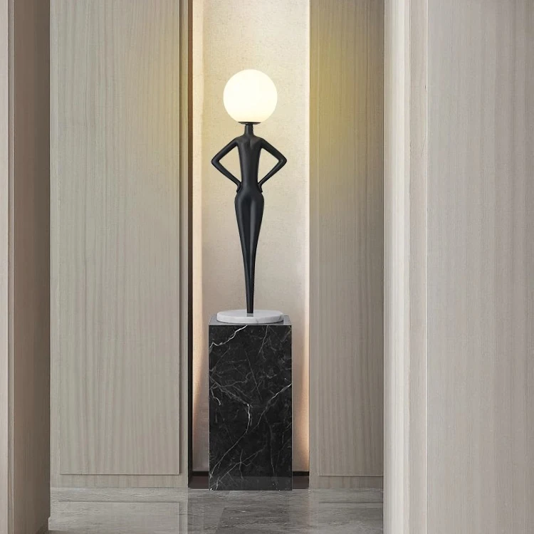 

Hotel Living Room Corner Resin Sculpture Floor Light Designer Art Decoration Standing Modern Minimalist Led Floor Lamps