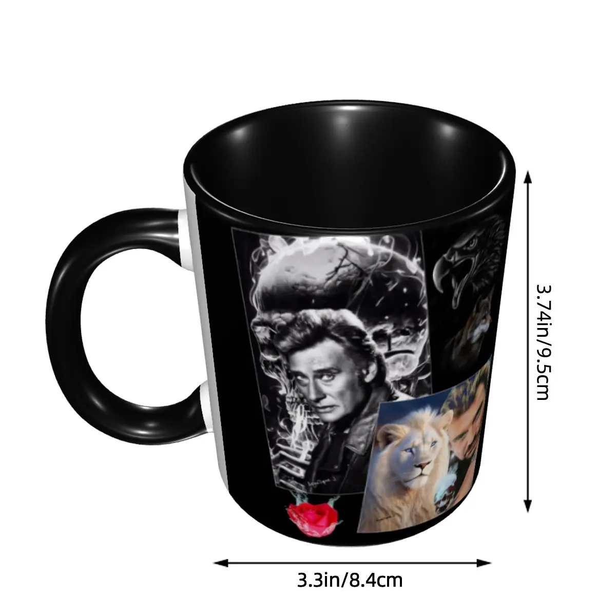 Personalized French Rock Legend Johnny Hallyday Coffee Mug DIY Ceramic Milk Tea Cups