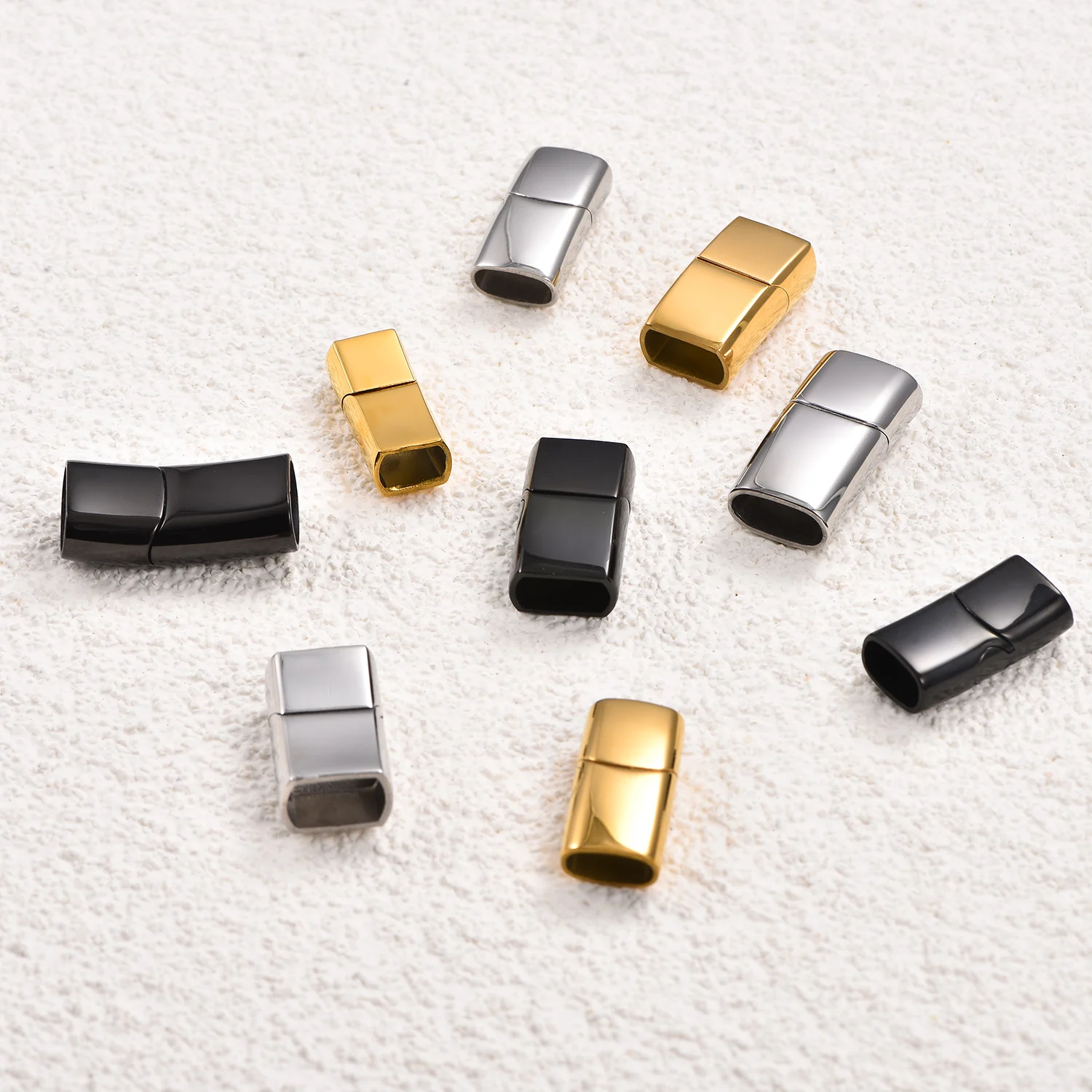 1 Stück 8*4/10*5/12*6MM Edelstahl Magnetverschluss Schnalle Lederband Armband Verschluss Verbinder DIY Schmuckherstellungszubehör – Detail 5