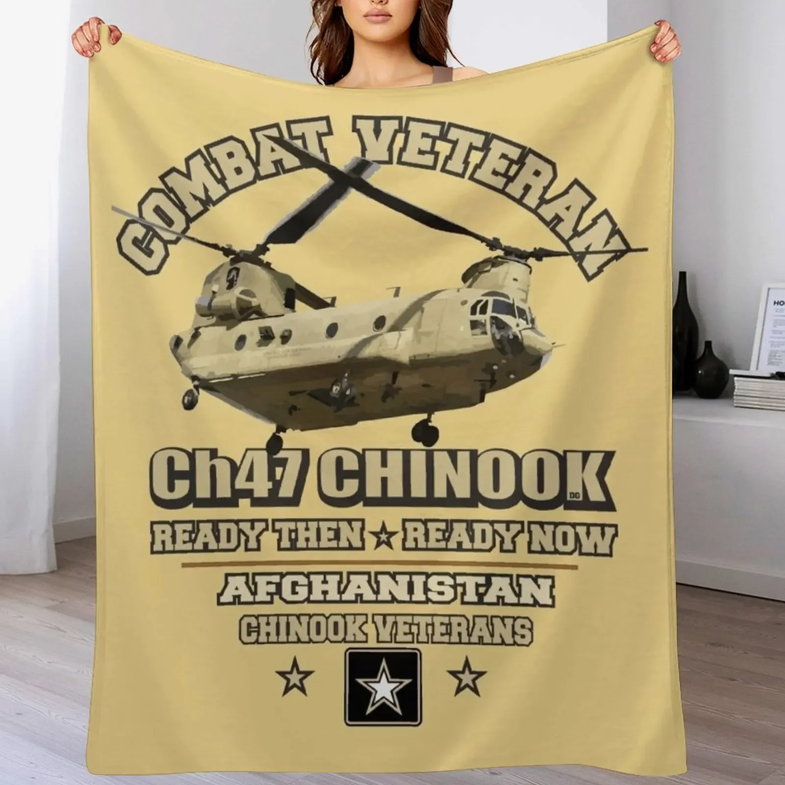 

CH47 CHINOOK VETERANS - Combat Veteran Throw Blanket Reusable Durable Soft Blanket for All Seasons