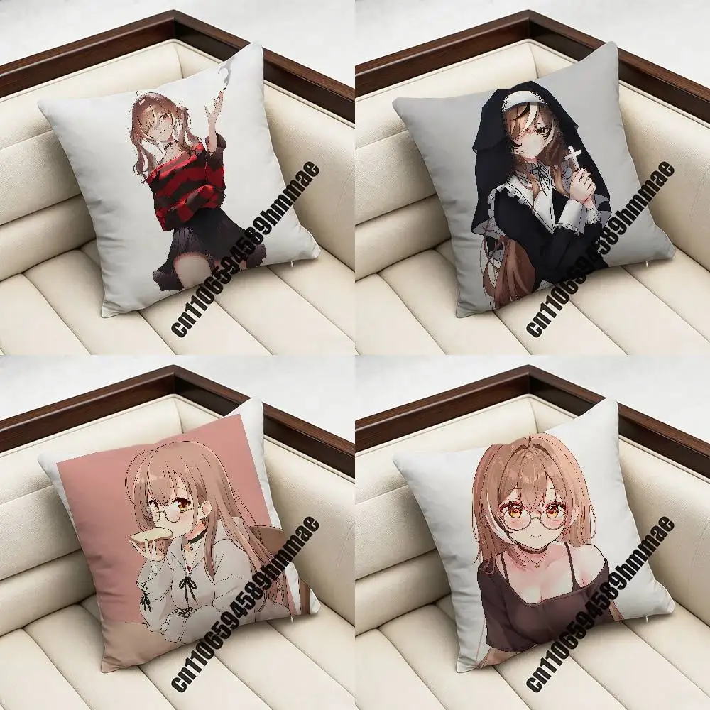 

For N-Nanashi Mumei Moom Throw Pillow Case Sham 45x45cm 35x35cm Square Bedroom Pillowcase Cushion Cover