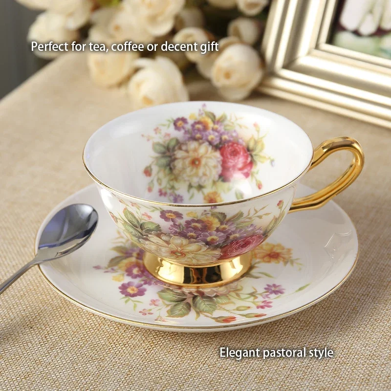 Europe Rose Bone China Tea Set British Porcelain Coffee Ceramic Pot Creamer Sugar Bowl Home Teapot Cup Mug Coffeeware