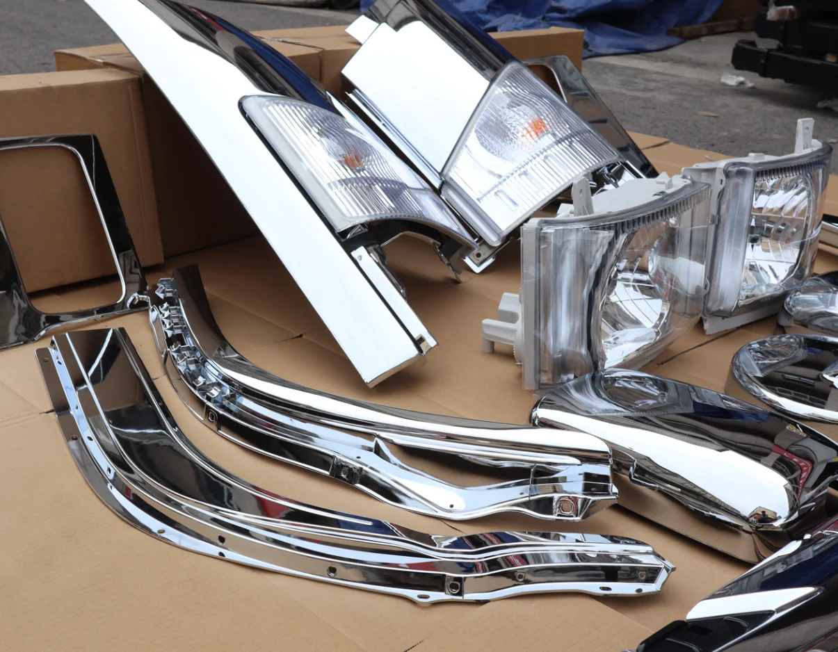 STLFTruck تعديل أجزاء الجسم مطلي بالكروم مجموعات الجسم شاحنة العلوي عجلة الحاجب مطلي بالكروم غطاء مرآة الشواية ل ايسوزو NPR 700P #5