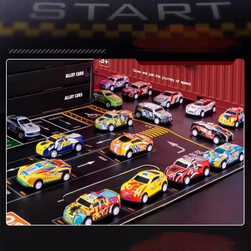 ชุดรถของเล่นโลหะผสมแบบดึงกลับ 20 ชิ้น รถของเล่นขนาดเล็ก รถของเล่นแบบผลักและดึงกลับ รถแข่งของเล่น