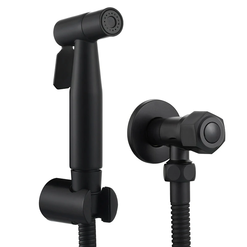

Черный ручной распылитель для биде, струйный распылитель из нержавеющей стали, регулируемое давление воды, мусульманская гигиеническая насадка для душа, чистка туалета