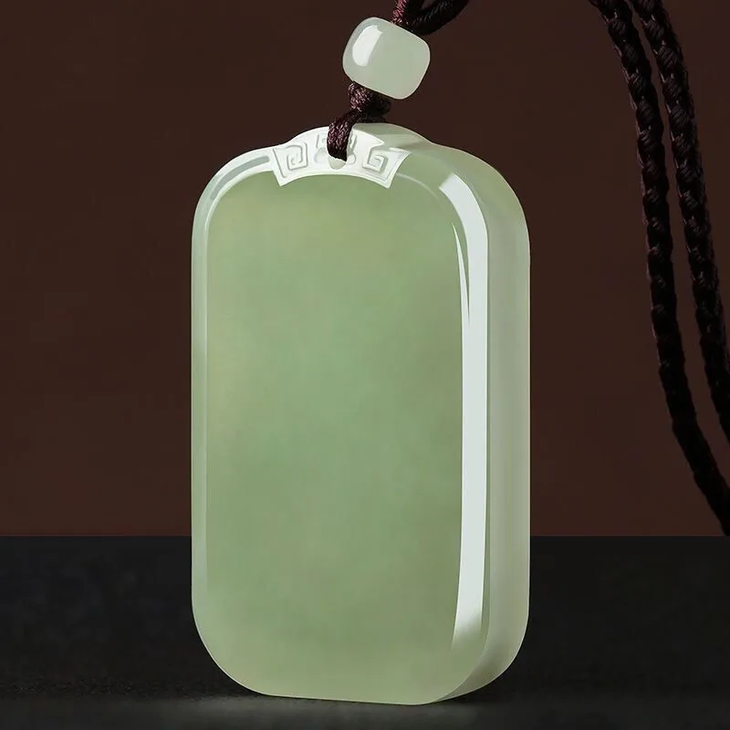 Natural Afghan jade safe and sound pendant blue and white lake water green men's and women's safe bread and no worries pendant