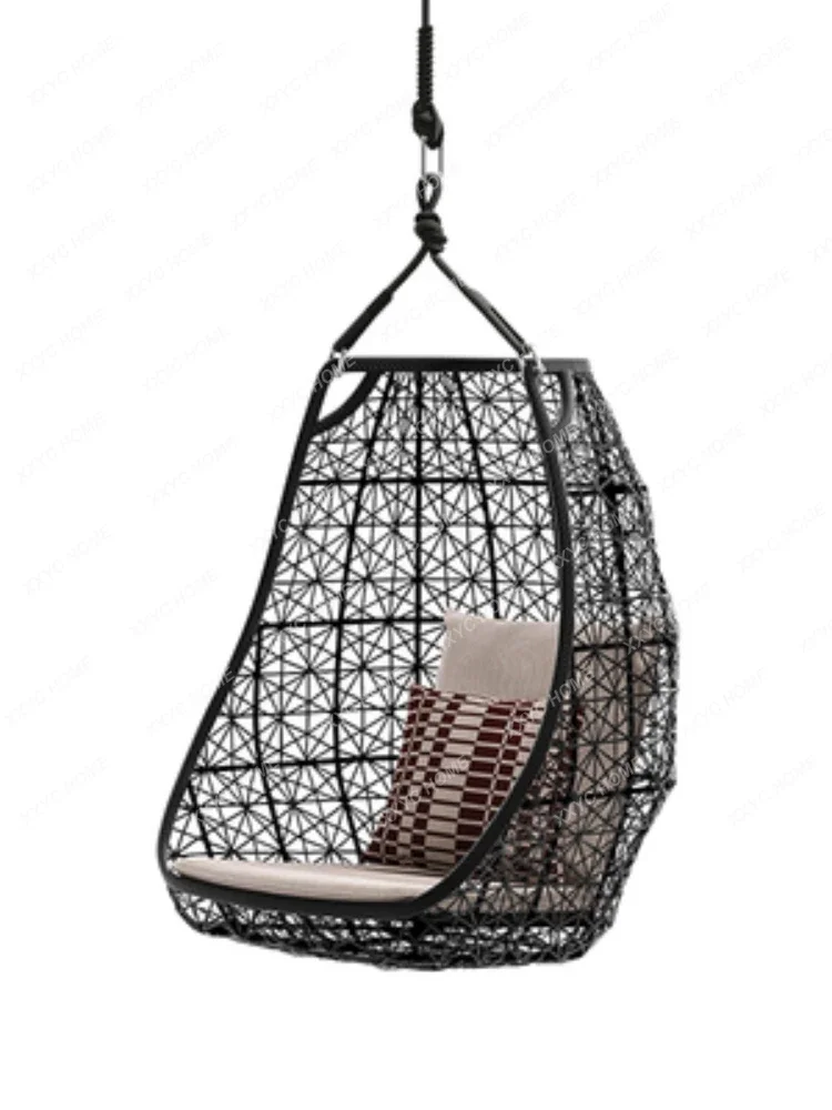 

Glider Hanging Basket Swing Outdoor Rattan Chair Home Leisure Lazy Balcony Outdoor Cradle Chair European Style Single-Seat Sofa