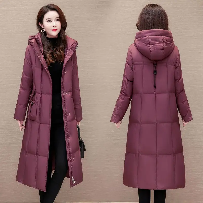 Women's Down Cotton Jacket Cotton Coat Warm Plus Size Mid-length Parkas New Slim Fit Cotton Coat Winter Versatile Thick Coat