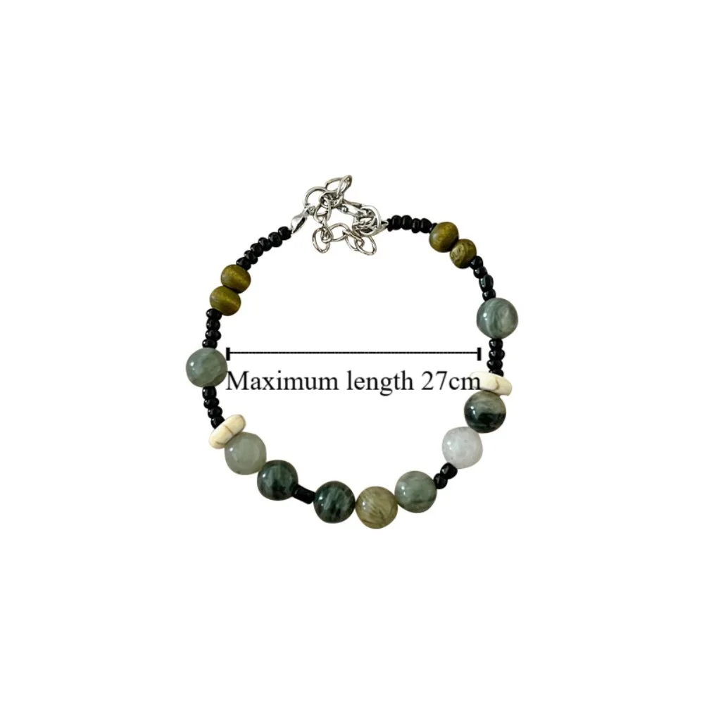 Pulsera de cuentas de bambú de estilo chino, brazalete de cuerda trenzada, Estilo Vintage