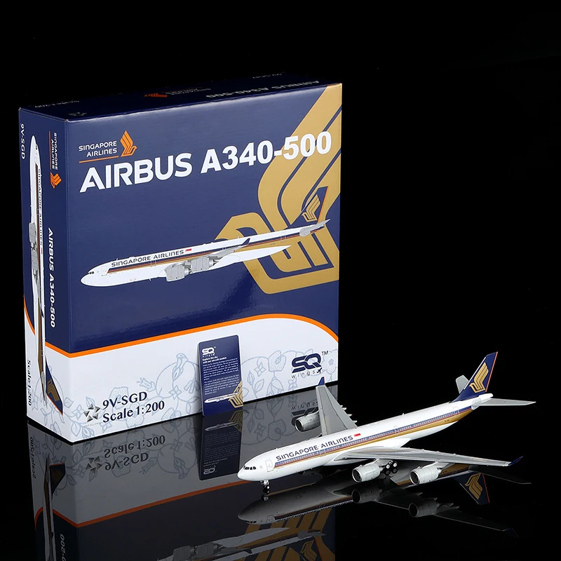 

L2177 Коллекционный самолет из сплава в подарок SQ Wings 1:200 Singapore Airlines StarAlliance Airbus A340-500, литая под давлением модель самолета 9V-SGD