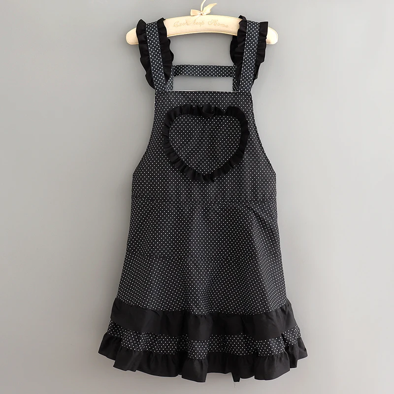 

1pc Waterproof Household Kitchen Cooking Apron Breathable Polka Dot Peach Heart Household Cleaning Products