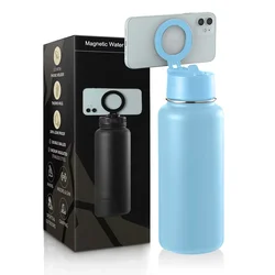 32oz Insulated Magsafe Water Bottle Stainless Steel Double Wall Sport Magnetic Water Bottle with Phone Holder