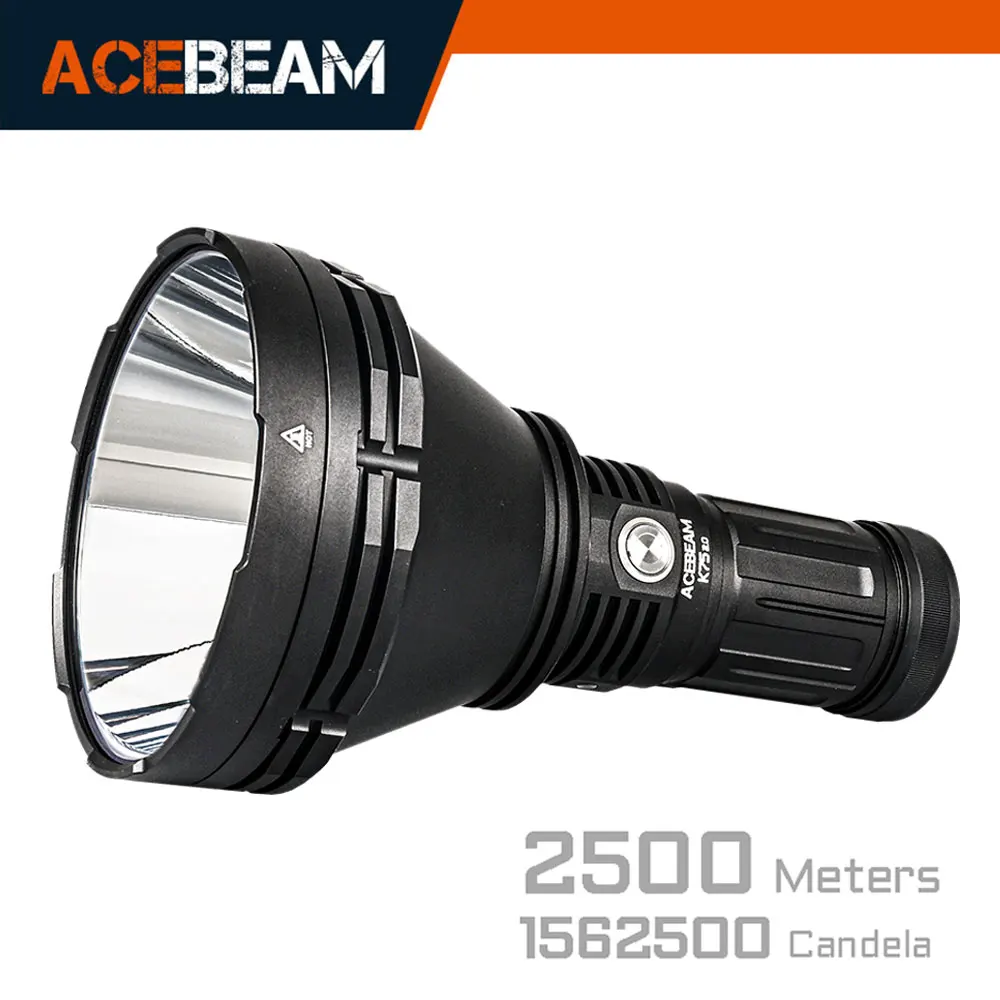 

ACEBEAM K75 2.0 2500 Meters Ultra Long Range Searchlight 6300 Lumens Bright LED Flashlight Powerful Flashlights