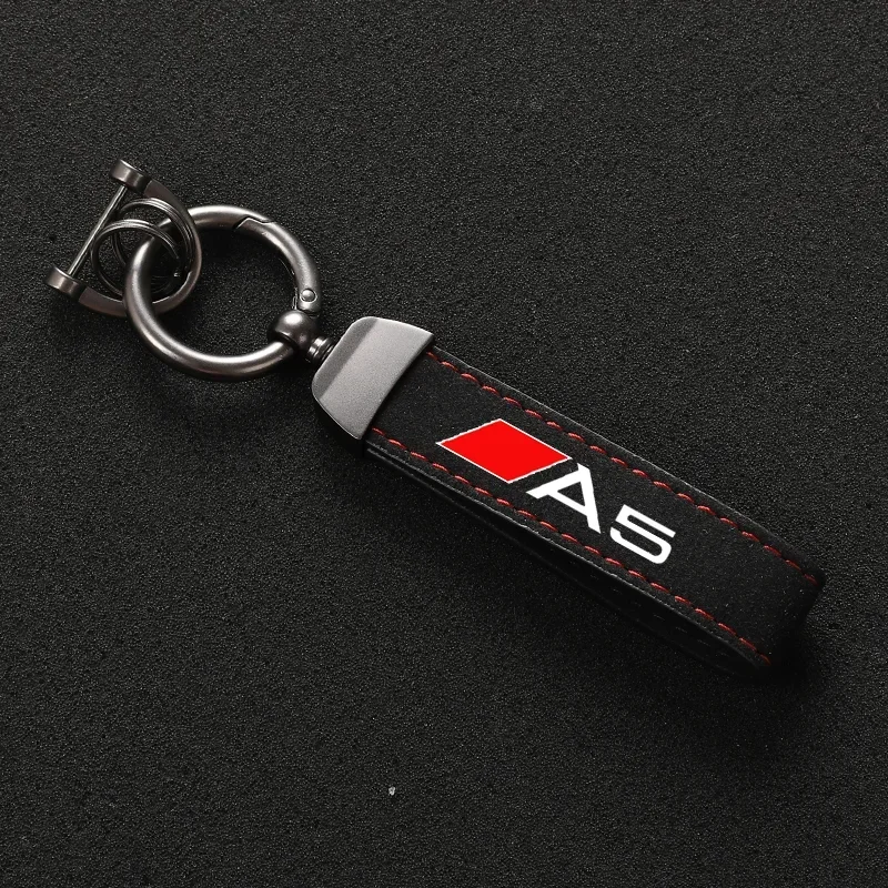 Suede Keychain Sport Car Key Ring Custom Gift With Logo For Audi A1 A3 A4 A5 A6 A7 A8 Q3 Q5 Q7 Q8 TT B4 B5 B6 Car Accessorie