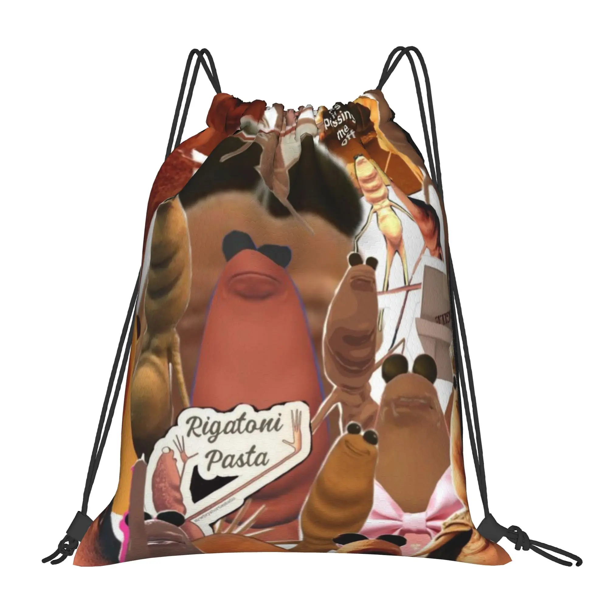 Marcus The Worm 5 Marcus The Worm Multi-function Pocket Men Women Storage Backpack Teenager Travel Bag Print Drawstring Bags