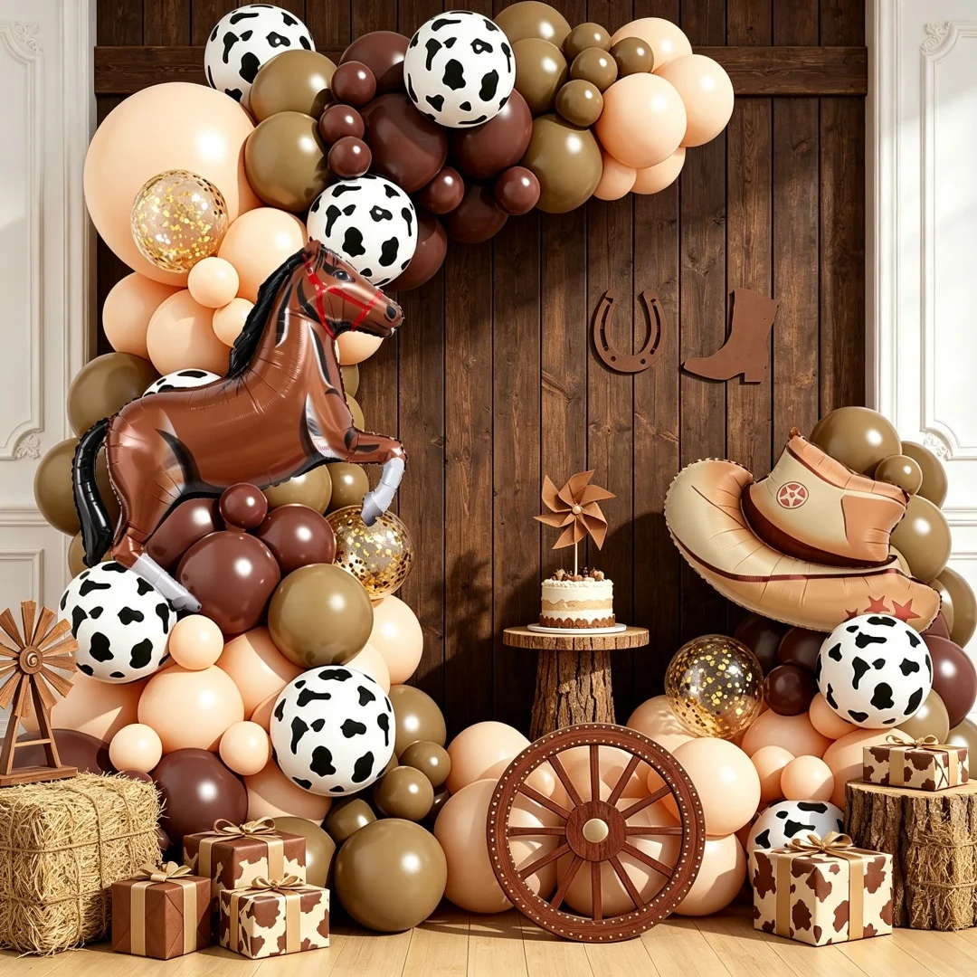 Balloon Arch Kit - 111개 서부 카우보이 풍선 가랜드 아치