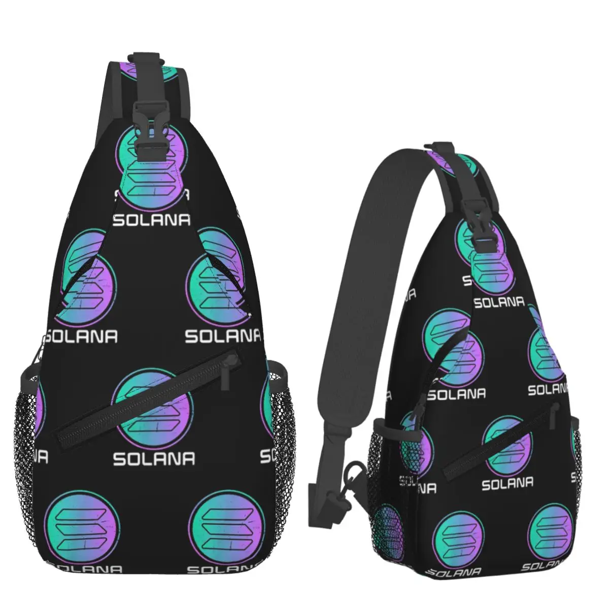 

Solana Cryptocurrency - Solana SOL Нагрудная сумка Мужской рюкзак через плечо на слинге Нагрудная сумка для путешествий Туризм Рюкзак Сумка на плечо
