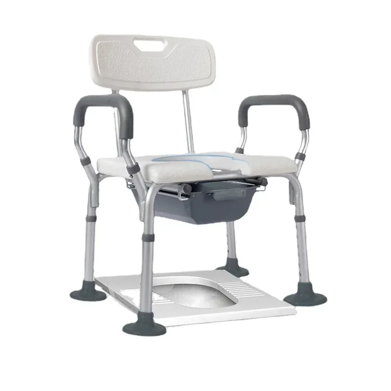 Elderly Support Toilet Chair, Bathroom Safety Enhancer, Stability Assist Seat, Foldable, NonSlip with Suction Cups Bathroom Aid images - 6