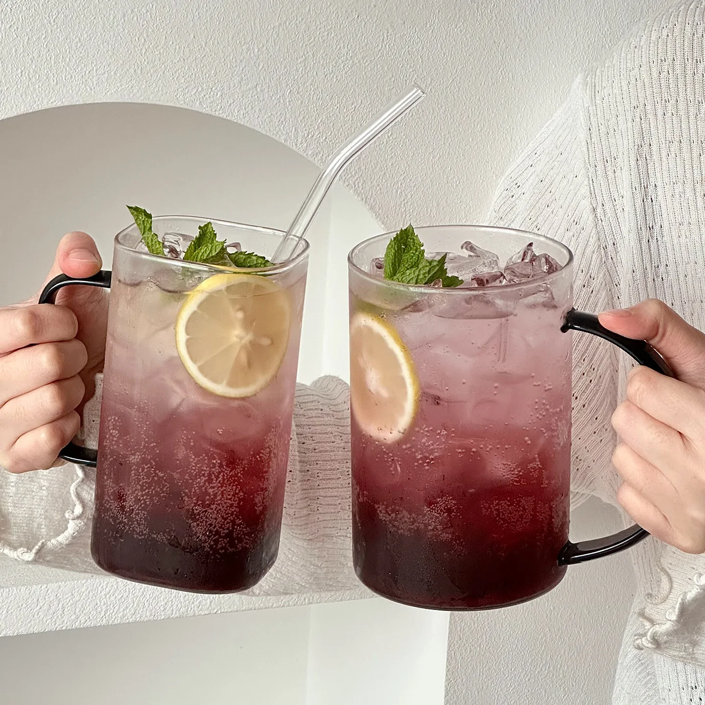 700/1000ml High Borosilicate Glass Cup, Heat-resistant Coffee Cups, Cold Drink Fruit Tea Cup, Large Beer Glass, Drinking Glasses