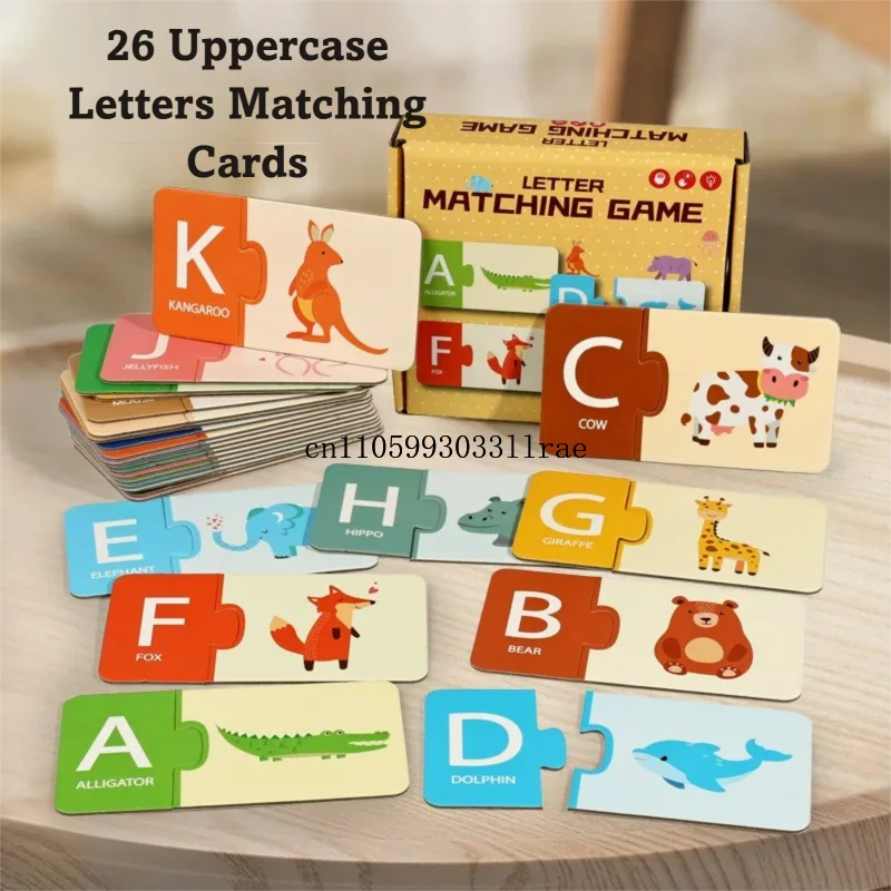 Montessori Early Education Alphabet Number Matching Teaching Flash Cards for Kids Cognitive Learning