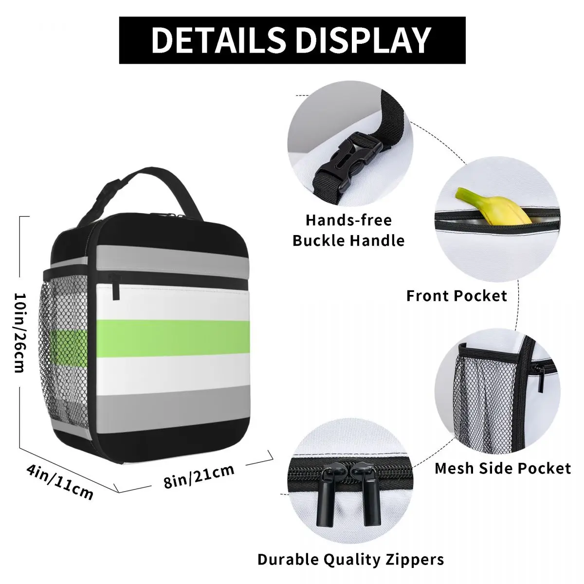 Agender Accessories Insulated Lunch Bag Travel Lunch Container Portable Fashion Cooler Thermal Lunch Box