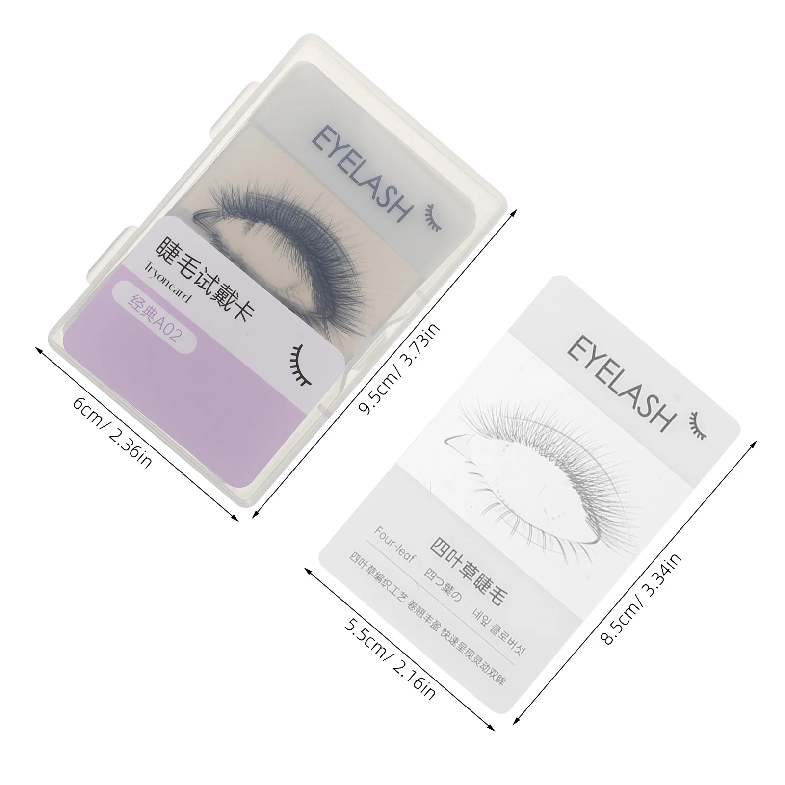 12개 속눈썹 시도판: 스타일 비교를 위한 12가지 스타일 디스플레이 카드 가짜 속눈썹 시험 도구 휴대용 속눈썹 보관함