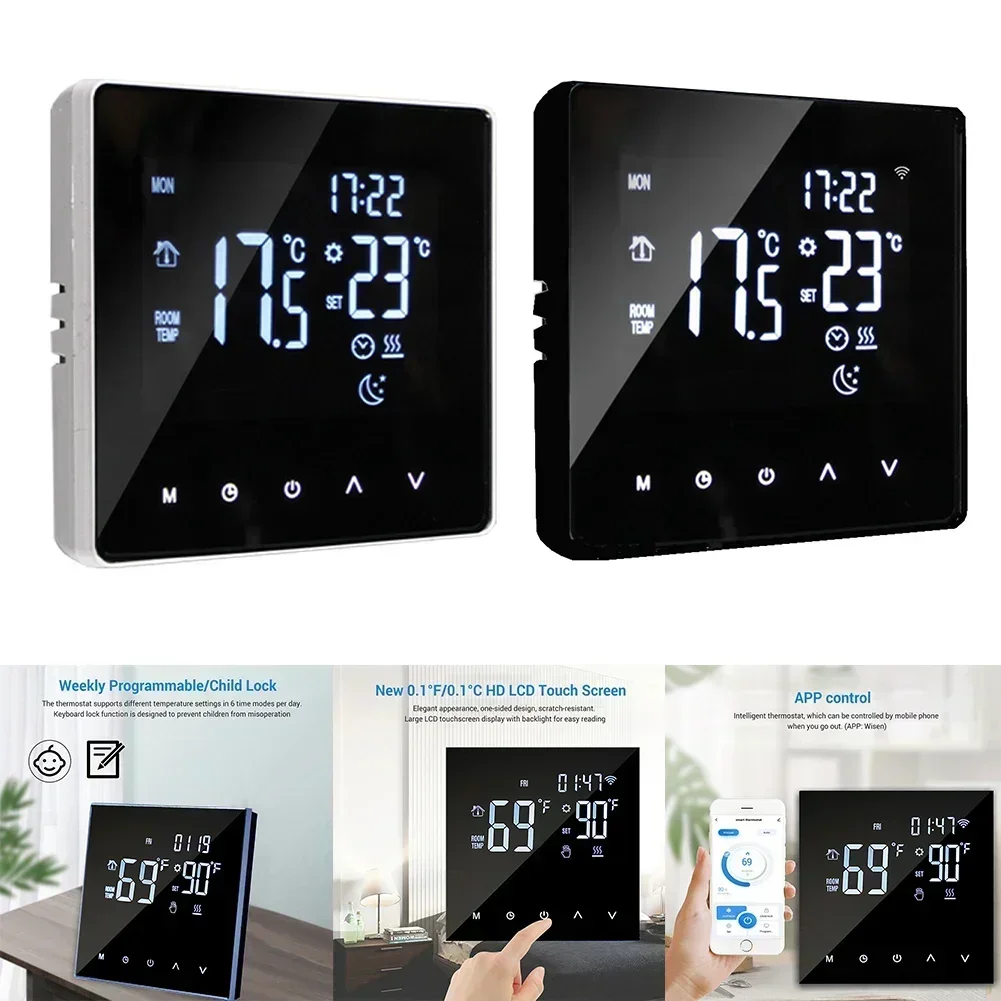 1pc Digital  Thermostat For Gas Boiler Heating Thermostat Programmable Wifi Wireless Home Room Sensor App Control