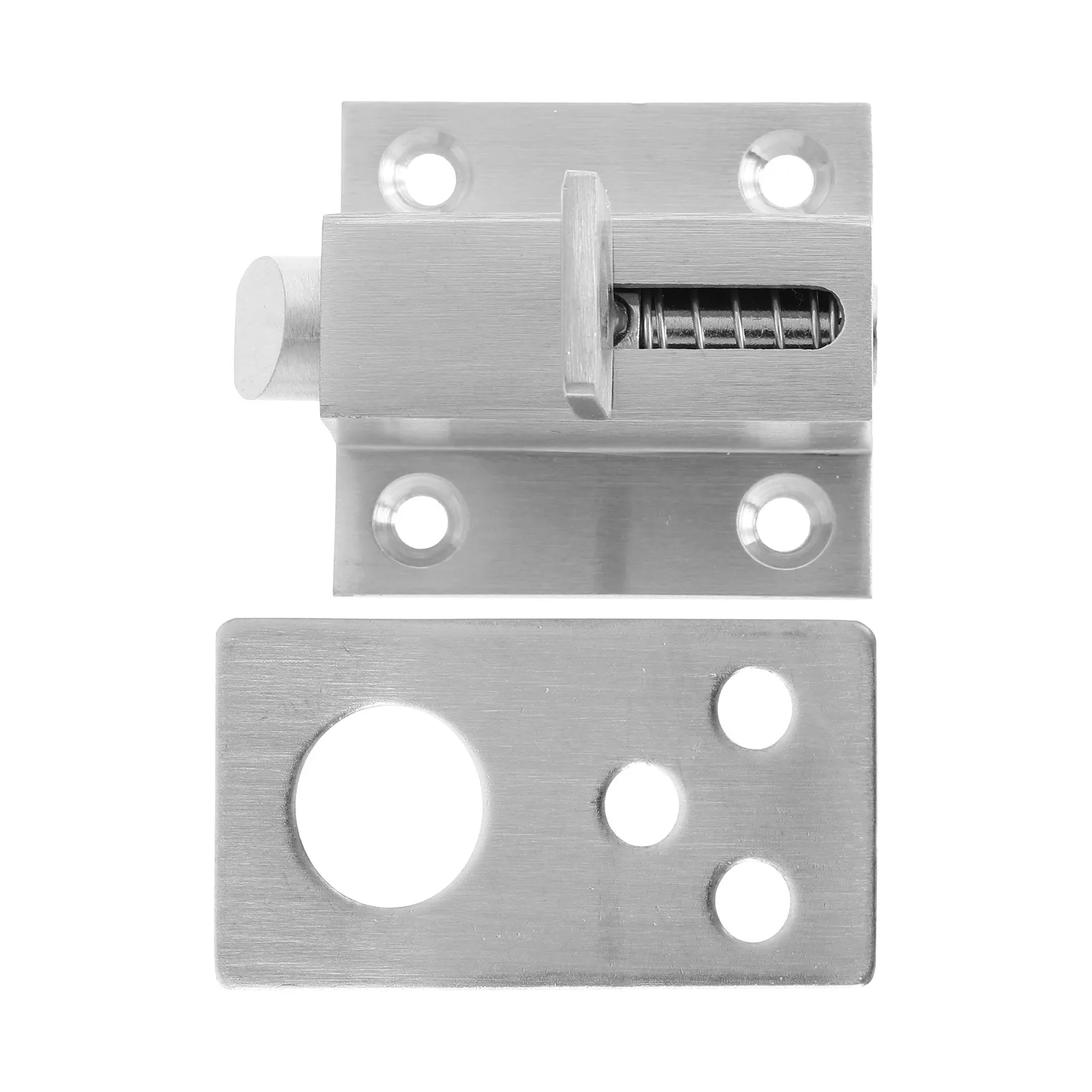 

1Pcs Heavy Duty Steel Door Slide Latch Lock with Built-in Spring for Bathroom Bedroom Cabinets Wooden Doors Windows Fences