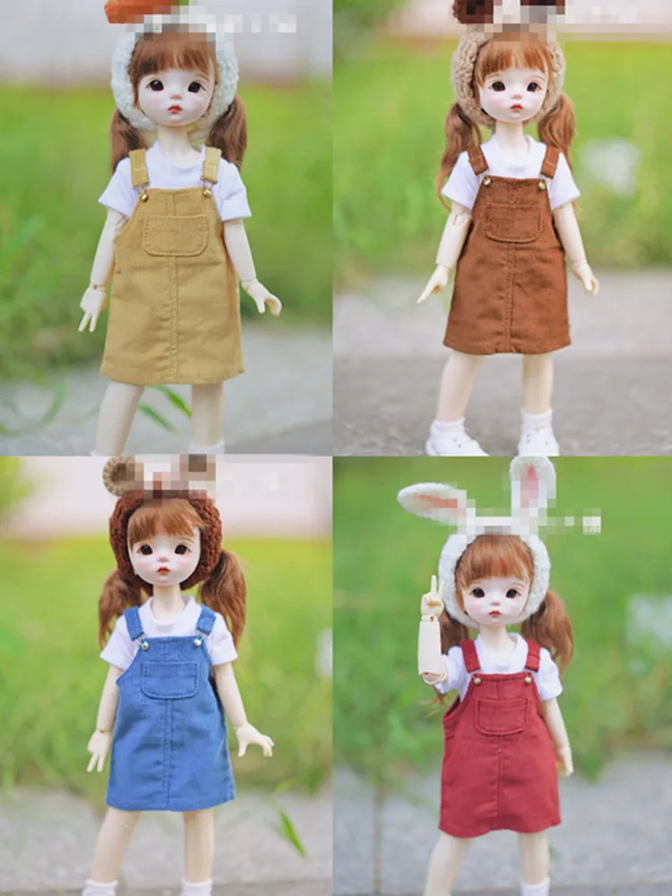 

Lovely Corduroy Strap Skirt Suit for BJD 1/6 1/4 MSD,1/3 Doll Clothes CWB196