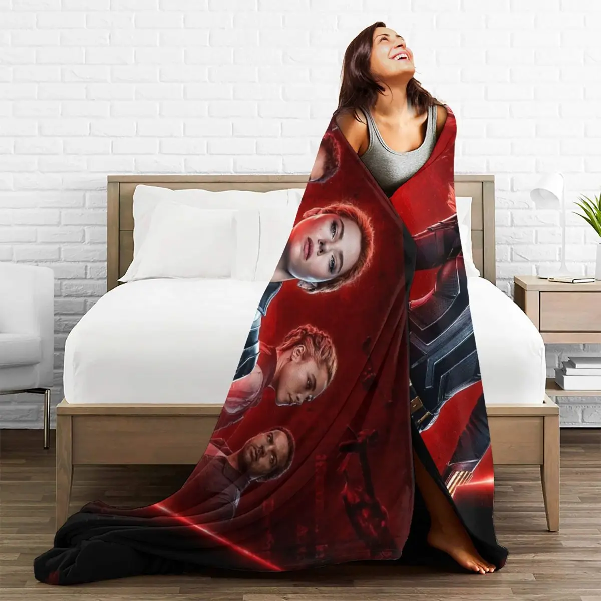 Black Widow Super Soft Blanket Marvel Studios Decorative Plush Throw Blanket Comfortable Couch Bed Flannel Bedspread Sofa Cover