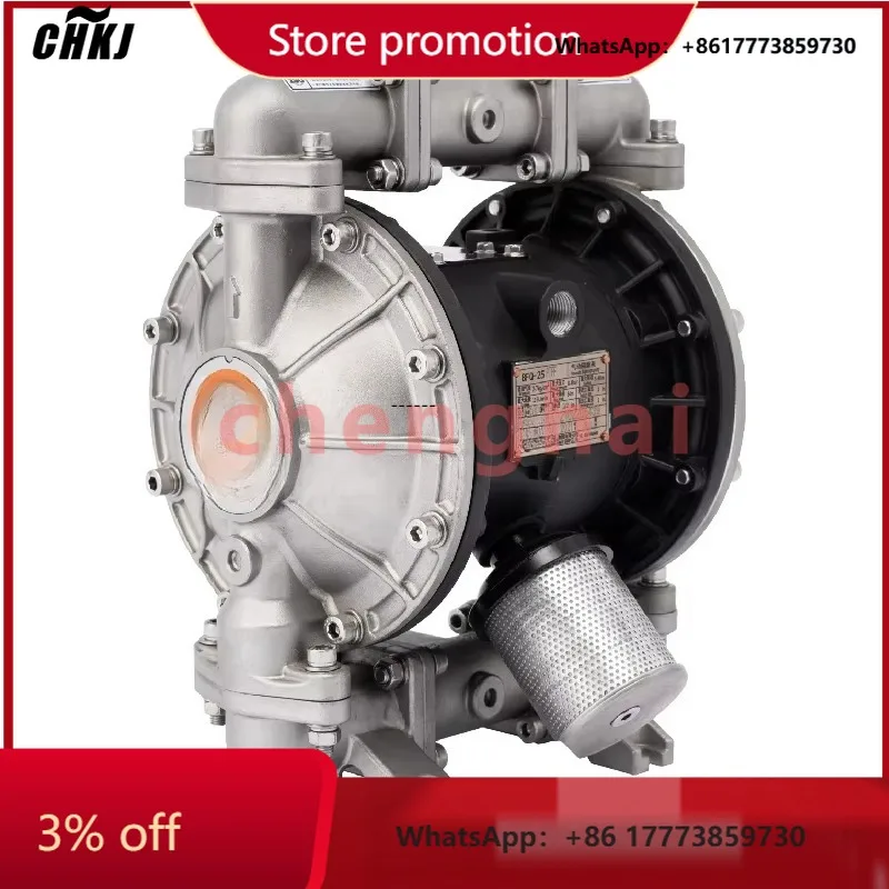 

CHKJ-2025NEWGODO BFQ-25P Stainless Steel Pneumatic Diaphragm Pump Sewage Industrial Irrigation Air Operated Pump