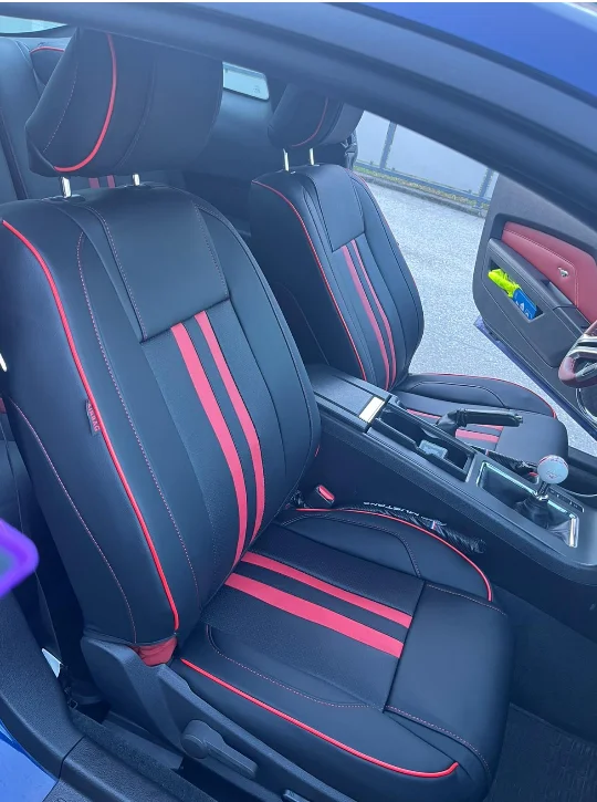

Motoptes Custom Fit for Mustang Car Seat Covers Full Set Premium Synthetic Leather for Ford 2010-2014 Mustang Coupe
