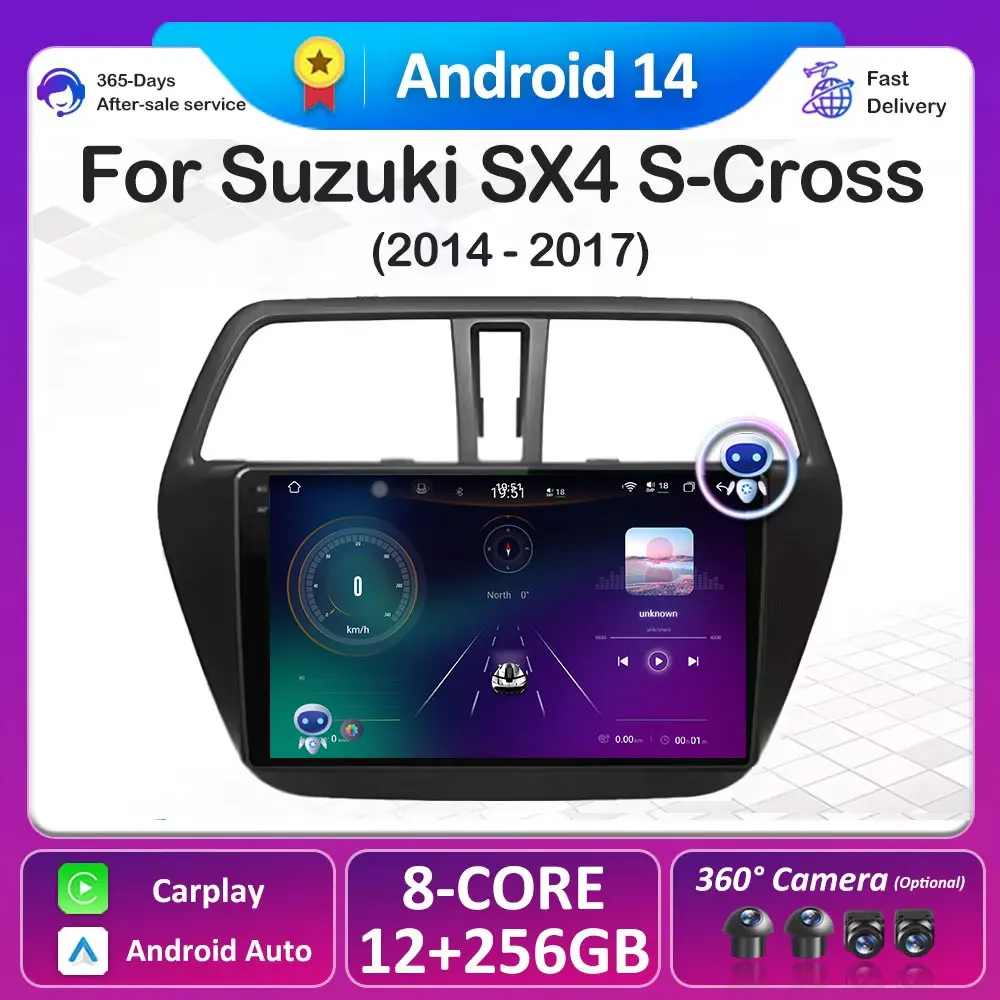 

Android System For Suzuki SX4 S-Cross 2014 2015 2016 2017 Android 14 Wireless Carplay Bluetooth QLED Screen Auto Tools 4G WIFI