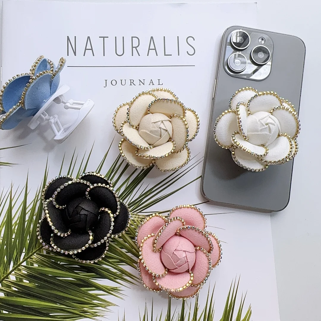 

3D Diamond flower Phone Holder Foldable Socket Grip Tok holder For Magsafe IPhone Mac Samsung Safe Ring Finger Expanding Stand