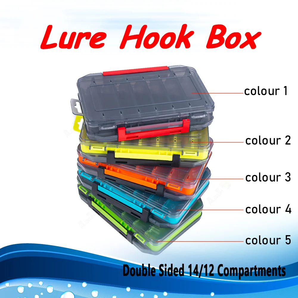 

Lure Hook Box 14/12 Compartments Fishing Tackle box Fishing Accessories box Fishing Tool organizer boxes Bait Storage Case